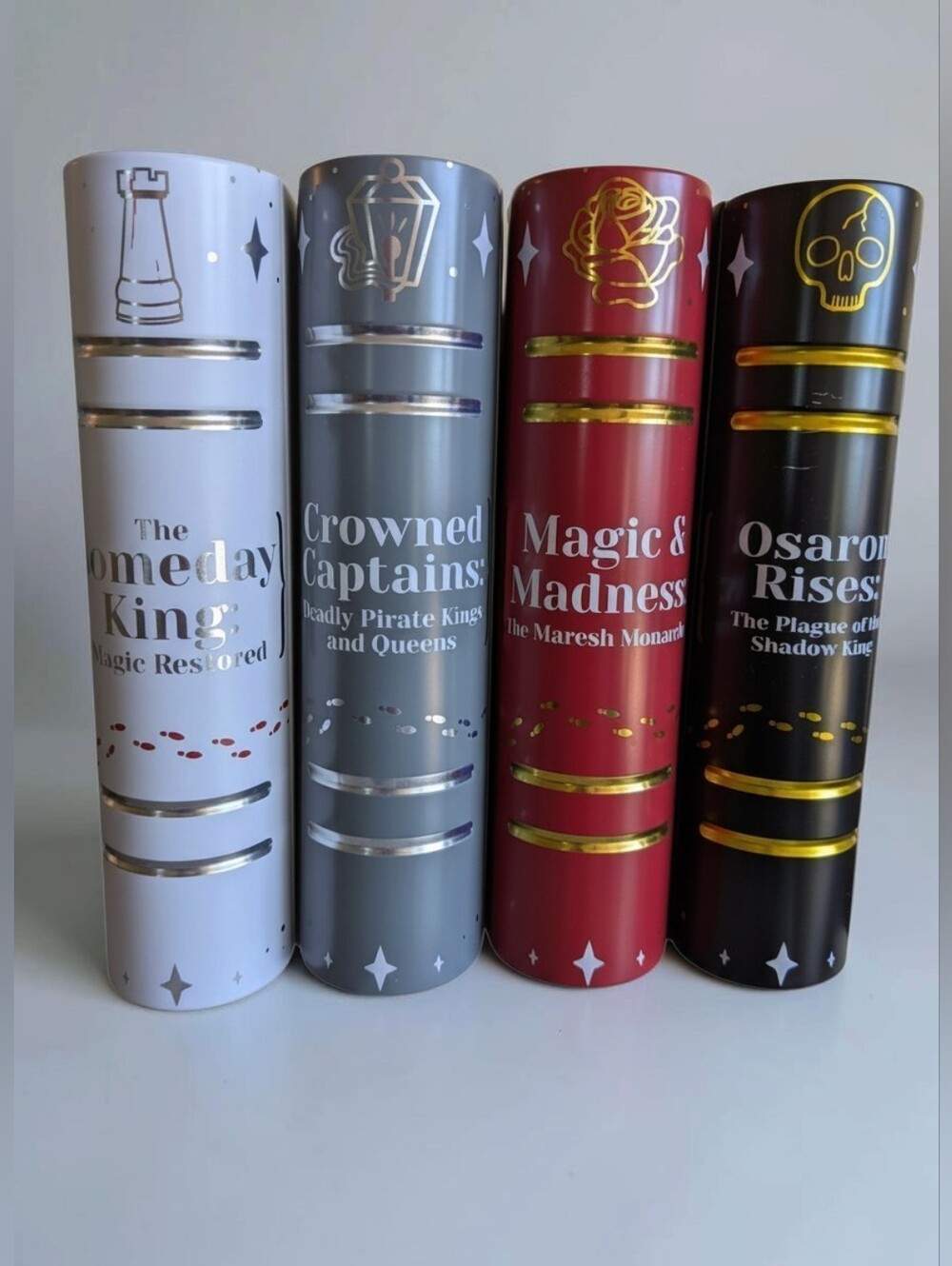OwlCrate Shades of Magic Metal Book Tin Set - V.E. Schwab (Complete 4 Tins)